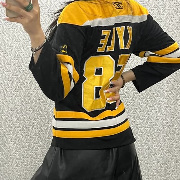 리복 NHL 보스턴 블록코어 하키 져지 롱슬리브 M C13744