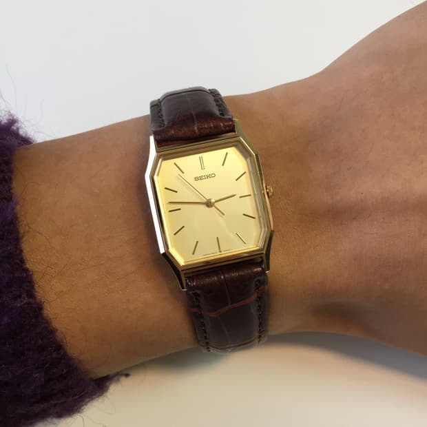 80s seiko gold tank quartz