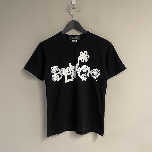 BLACK Comme des Garcons flower t-shirt 