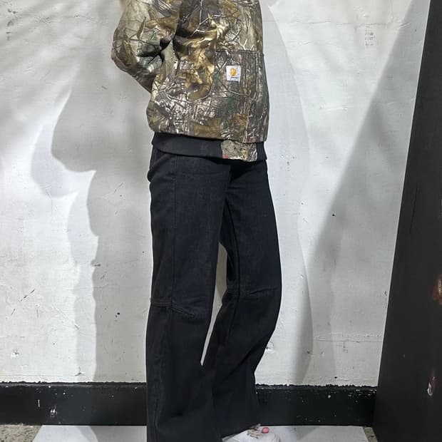 마뗑킴 흑청 로우햄 하이웨스트 부츠컷 데님 팬츠 청바지 