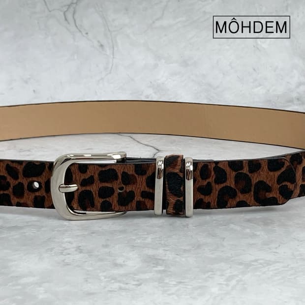 [Unisex] 🍂호피 레오파드 벨트 브라운