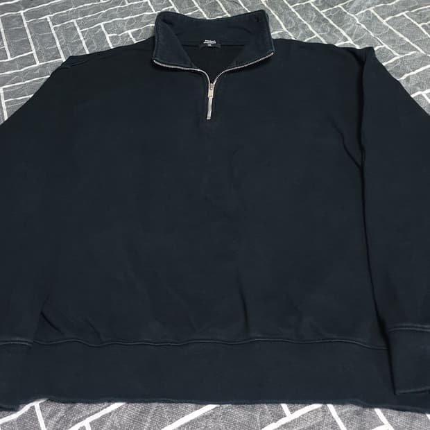 무신사스탠다드 하프짚업 스웨트 맨투맨 블랙 (XXL)