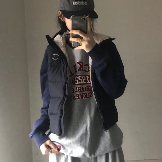홀리스터 퍼 패딩조끼