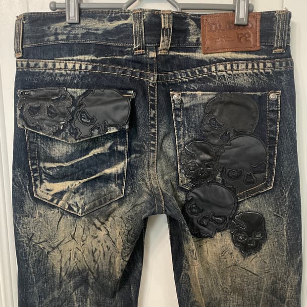 스컬 패치 데님