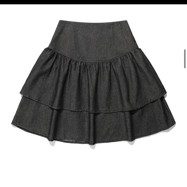 나이트고스트클럽 셔링 데님 스커트 블랙