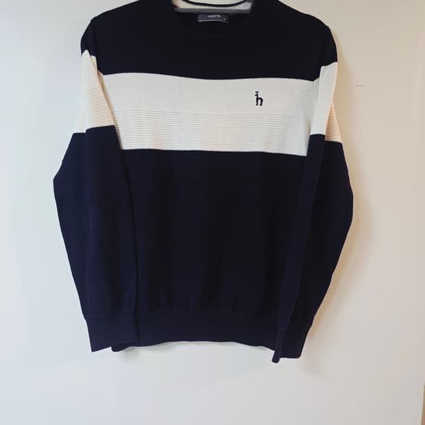 헤지스 네이비, 아이보리, 네이비 컬러 블록 맨투맨