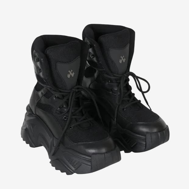 yeel 플랫폼 부츠 스니커즈 블랙