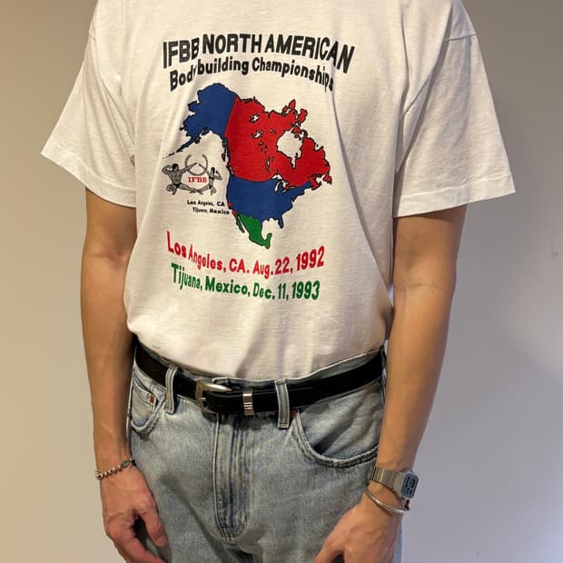 90s USA IFBB 보디빌딩 빈티지 반팔티셔츠