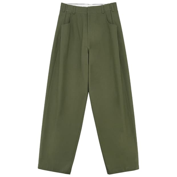 [S] STU X 미즈노 턱 팬츠 카키 코튼 STU OFFICE