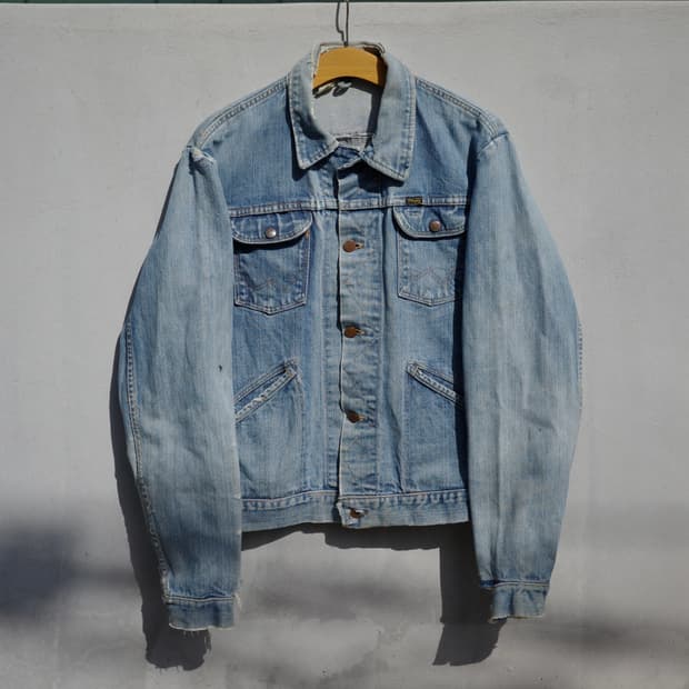 70s Wrangler 124mj 디스트레스드 데님 자켓