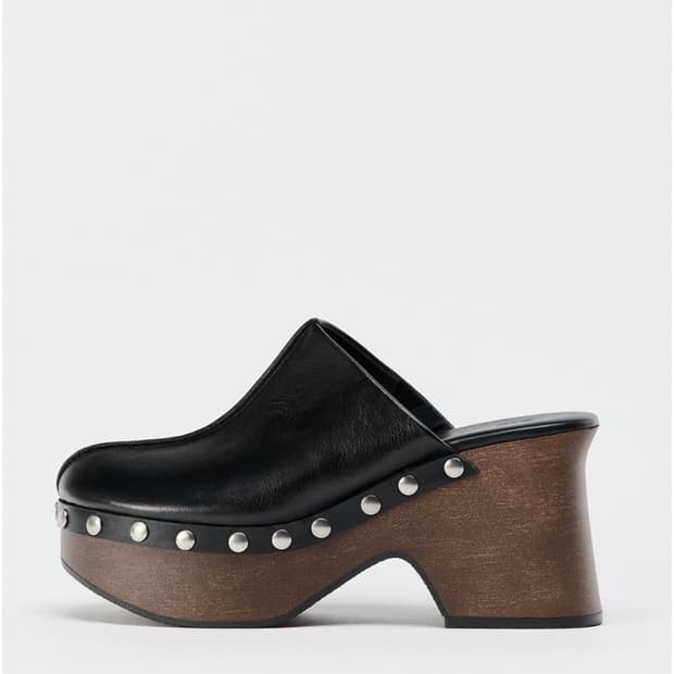 자라 블랙 스터드 클로그 38