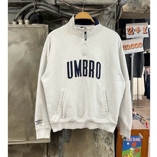 엄브로 반집업 맨투맨 라이트그레이 95 #csz4043