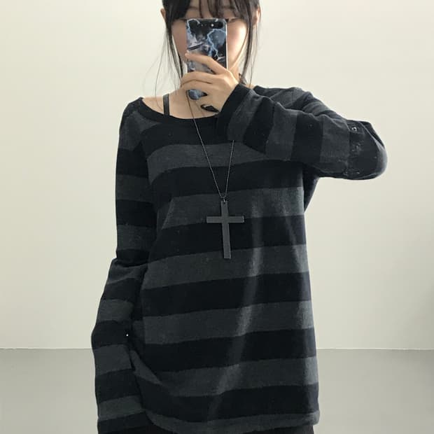 켈빈클라인 스트라이프 롱 슬리브