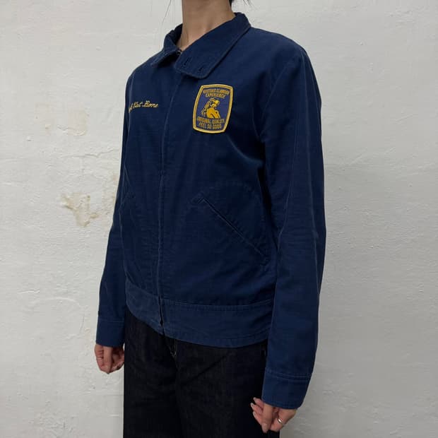 히스테릭글래머 네이비 히스테릭걸 패치로고 후면 자수 코듀로이 블루종자켓