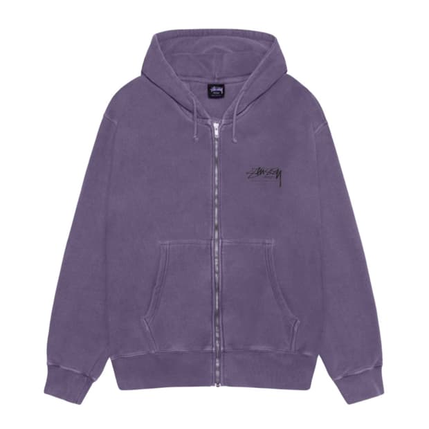 (새상품) 스투시 모던 에이지 피그먼트 다이드 집 후드 그레이프