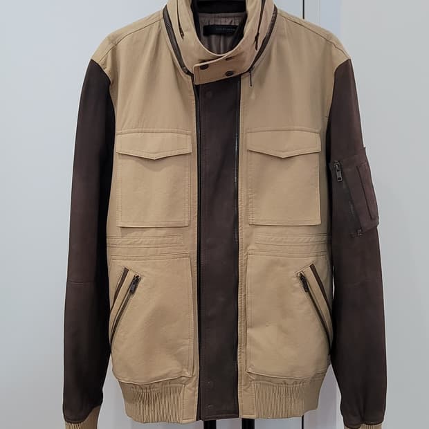 솔리드옴므 염소가죽 투톤 블루종 자켓 105사이즈