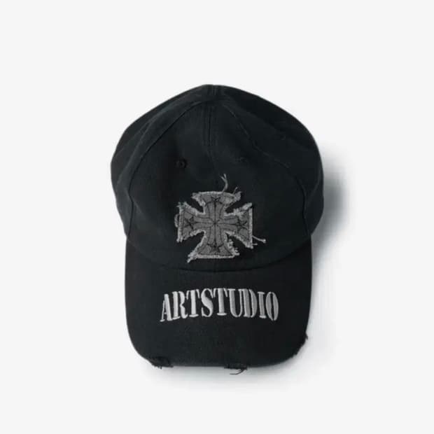 [새상품] ETCE CROSS DESTROYED CAP (BLACK)