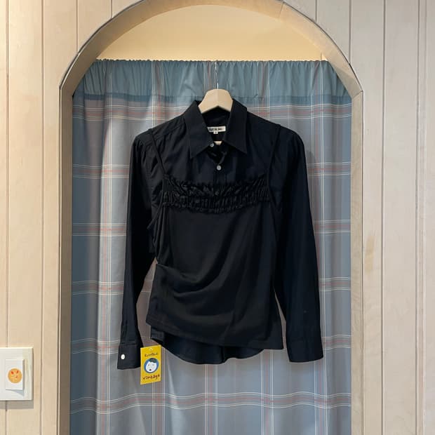 일본빈티지 블랙 레이스나시