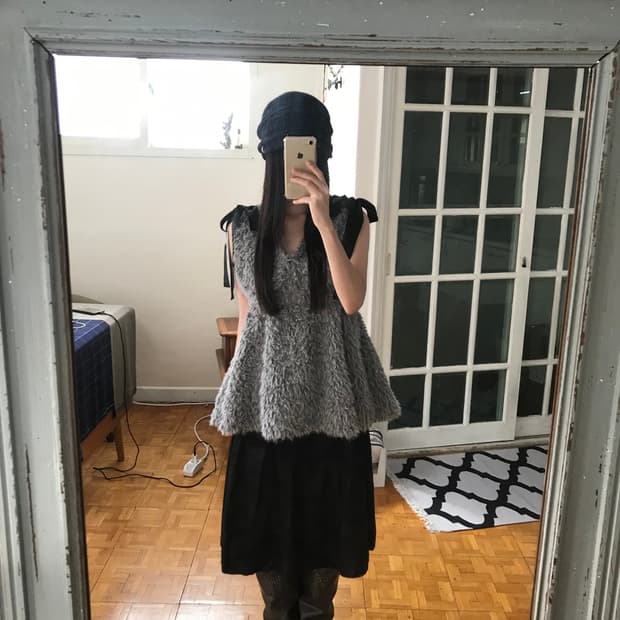 vintage fur sleeveless