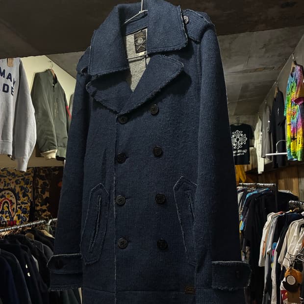 Diesel 디젤 니트 더블 피코트 자켓