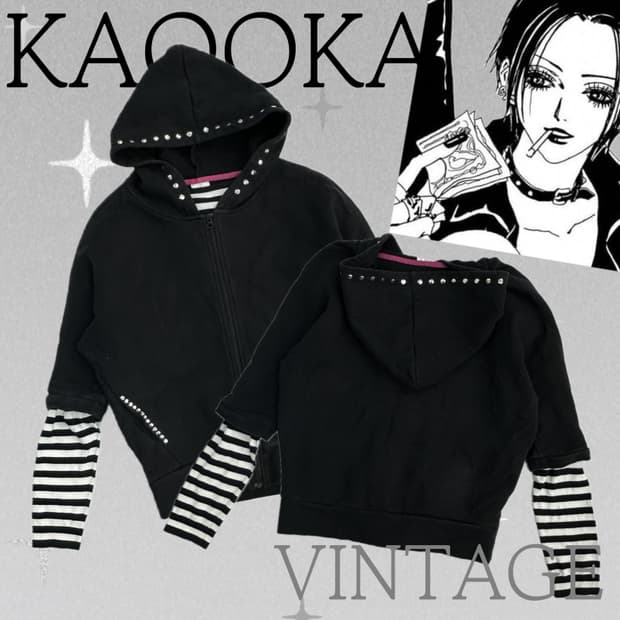 🖤나나깔 블랙 레이어드 후드 코디세트🖤 펑크 티셔츠 