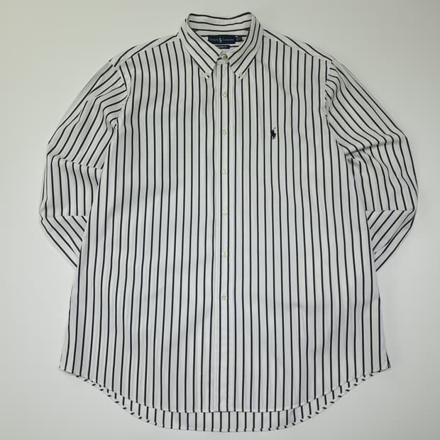 CL656 XL 폴로 90s 홍콩판 모노 스트라이프 셔츠 남방