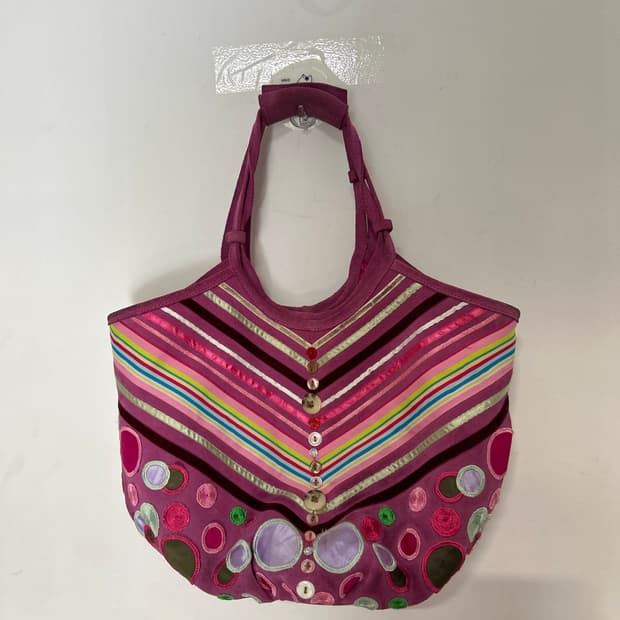 Button striped bag 