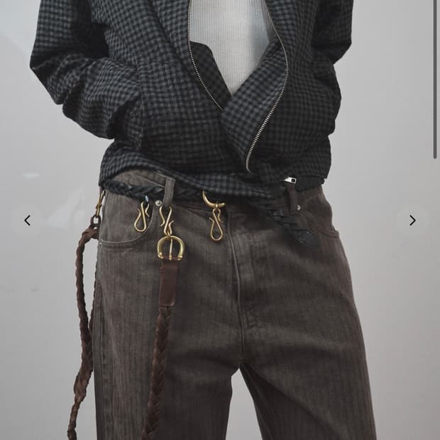 서피스에디션 WEAVING CHAIN BELT BROWN