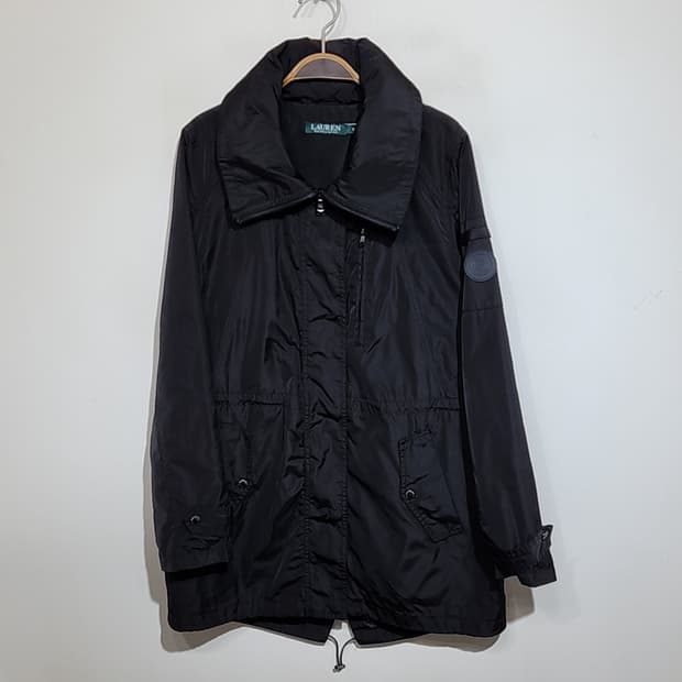 (L) 랄프로렌 로렌 피쉬테일 점퍼 블랙 하이넥 자켓 