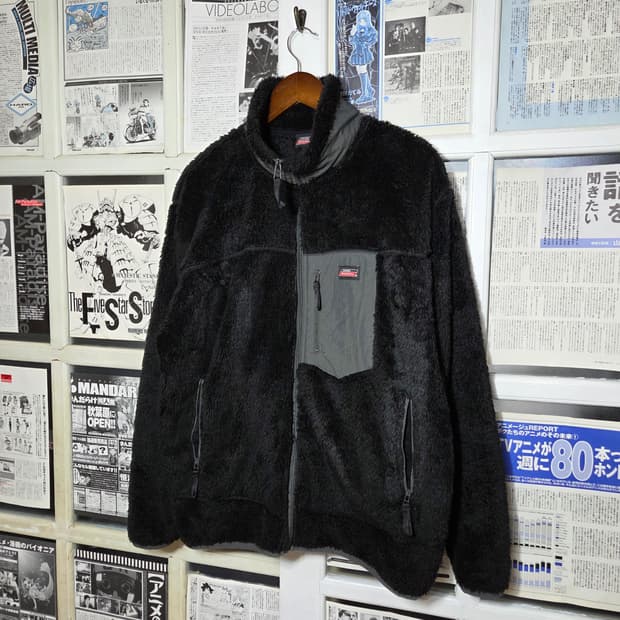 JPN 디키즈 포켓 블랙 후리스 집업