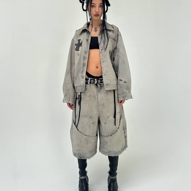 스쿱 SKOOT 디스트로이드 워크 자켓