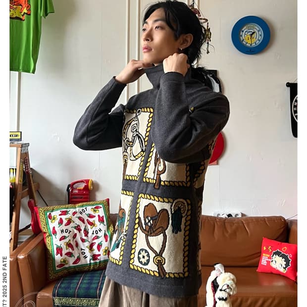 1980-90s ESCADA Antic High Neck Sweater