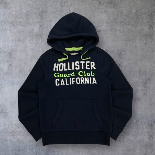 홀리스터 y2k 네이비 컬러 빅로고 후드티