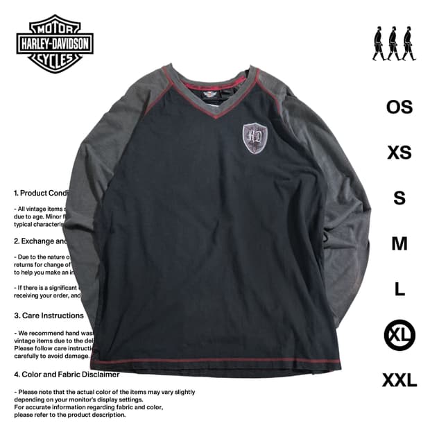 할리데이비슨 레드 스티치 롱슬리브 XL사이즈