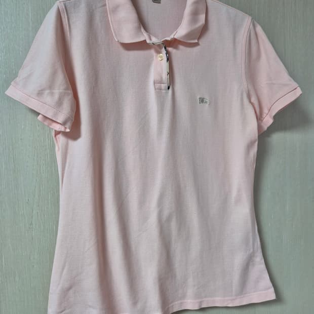 (정품) 버버리 핑크 반팔 카라티 라지 66