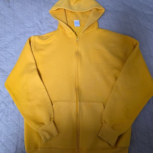 [XL] RARE 90s 러셀 애슬레틱 후드집업 옐로우