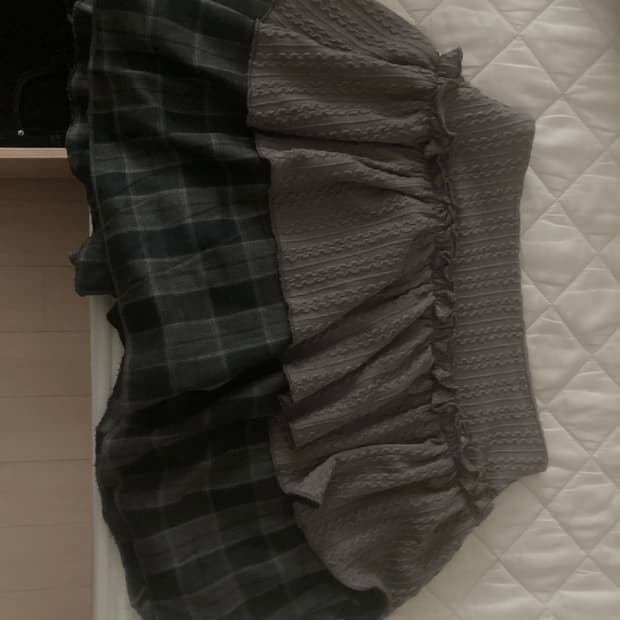 빈티지 와투케y2k 체크프릴 스커트