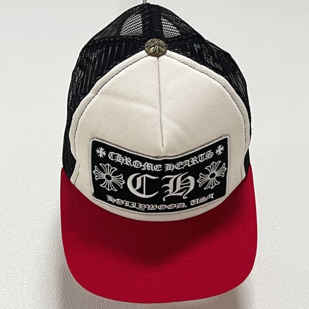 크롬하츠 CH 할리우드 메쉬 트러커캡 레드 블랙