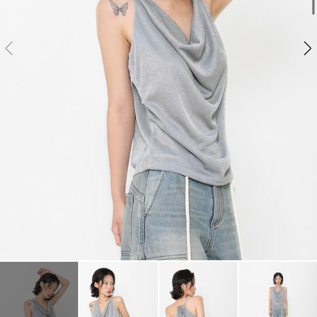 OWNSER 오운서 나시 Ethnic Pearl Halter neck 