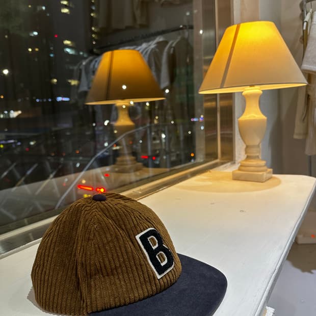 브라운 코듀로이 캡 모자