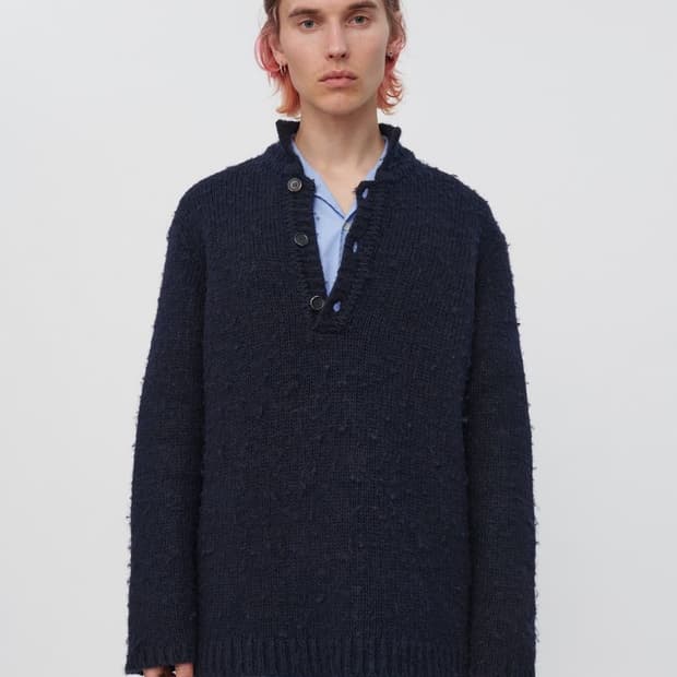 아워레가시 빅피케 니트 46 네이비