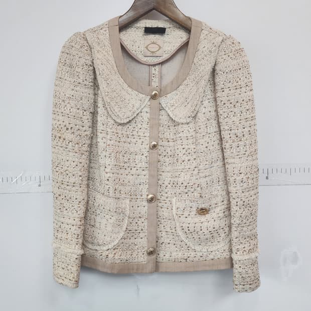 레니본 트위드 칼라 자켓