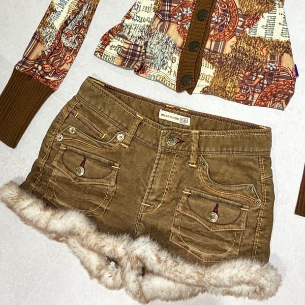 코듀로이 퍼 반바지