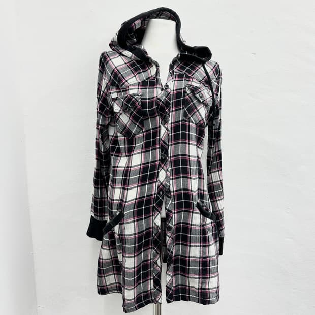 Cornflake y2k check hood shirts