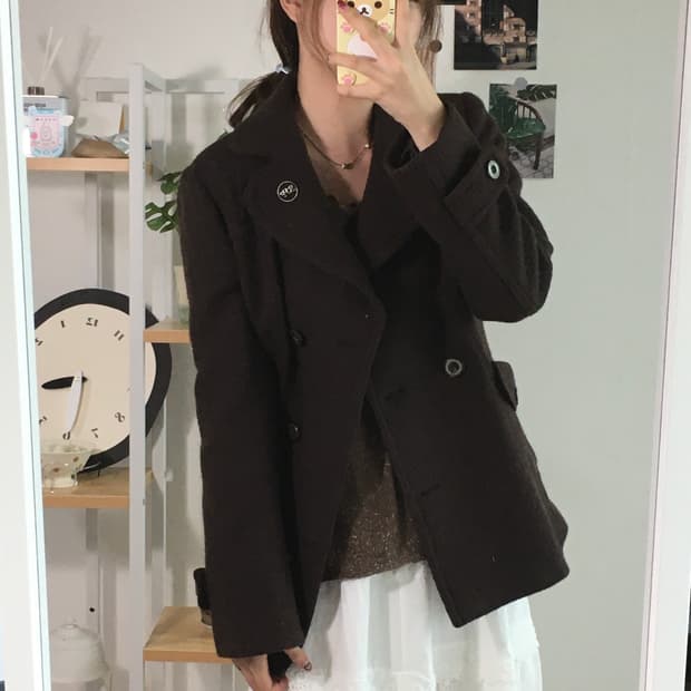 SOUP 다크초코 울 코트
