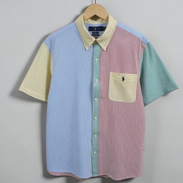 105 POLO 폴로 멀티 스트라이프 시어서커 반팔셔츠