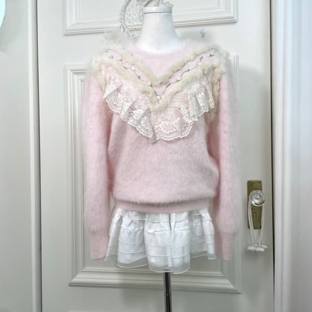 sheer pink embroidery lace trime lovely 