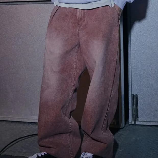 낫포너드 원턱 와이드 데님 팬츠