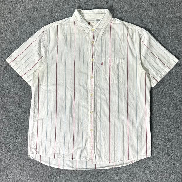 LEVIS 리바이스 스트라이프 하프셔츠(xL/old-7585)