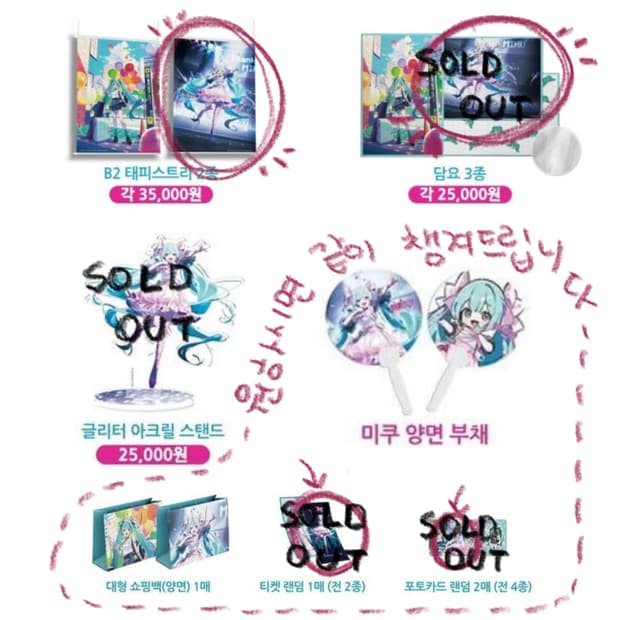 미쿠감사제 굿즈 처분/태피스트리 담요 아크릴스탠드